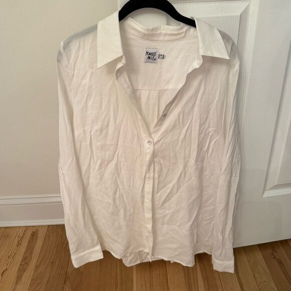 Princess Polly Crisp White Casual Button-Down Shirt - Picture 1 of 5